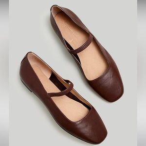 New! Madewell Greta leather ballet flats chocolate raisin dark brown nwot